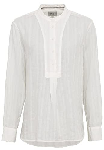camel active Damen Schlupfbluse mit Plastron Weiß, Womenswear-L