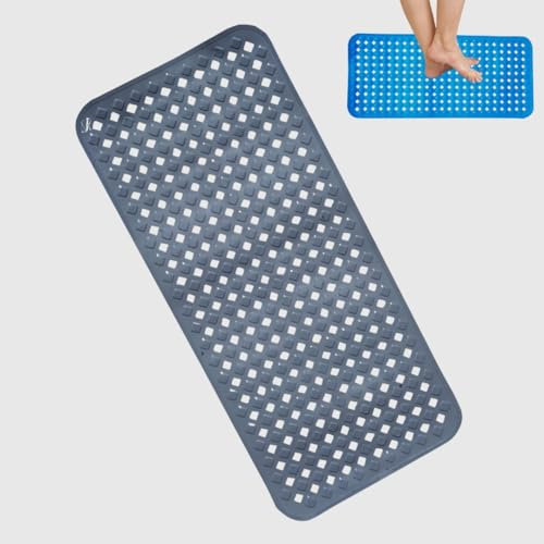 JAGKUL Non Slip Bath Mat Shower Mats Anti Mould for Bathroom and Bathtub with Large Suction Cup Drain Holes & Suction Cups 88x40,Machine Washable,Shower Mat Ideal for Elderly & Children