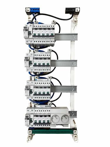 Tableau électrique pré-équipé et pré-câblé 4 rangées idéal T5-T6 avec 17 disjoncteurs et 4 interrupteurs différentiels (2 prises modulaires)