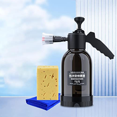 Xiaoxin Hand Pump Foam Sprayer, 2 L Hand Held Pressure Soap Snow Sprayer,Foaming Pump Blas ter Pressure Foam Cannon For Gardening Home Cleaning Car Washing With Two Nozzles