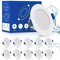 Leselux LED Einbaustrahler 230V Flach, 10x IP44 Spot LED Warmweiß 3000K 5W 310LM, Aluminium Einbauleuchten Decke 70-90mm, Einbauspot Für Das Bad, Deckenspots Weiß 35mm für Wohnzimmer Küche