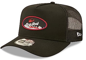 New Era A-Frame anpassbare Trucker Cap USA New York schwarz Mesh EInsatz - One-Size