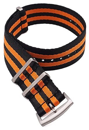 PAKMEZ Zulu -Style -Uhren -Bänder 20/22 -mm -Leinwand Ersatzarmband, Typ 3, 22mm