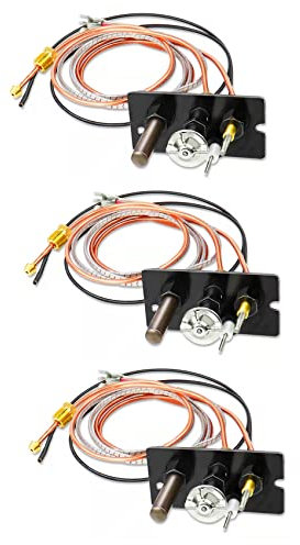 liovitor 3 x Propangas- und Erdgas-Kaminpilot-Baugruppe, inklusive Pilotrohr, Thermoelement und Zünddraht für Kamine
