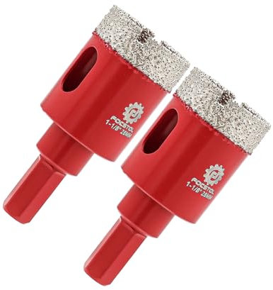 FOCSTOL Foret Diamant Carrelage 28mm - 2 pièces Scie Cloche Diamant avec Tige Hexagonale pour Porcelaine Céramique Carrelage Marbre Granit