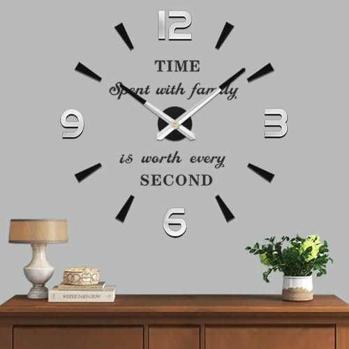 Vangold Moderne Mute DIY große Wanduhr 3D Aufkleber Big Wanduhren für Home Office Decor Geschenk