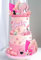 JeVenis Hot Pink Schmetterling Tortendekoration Rosa Mädchen Geburtstag Dekoration Rosa Kugeln Palmenblätter Fersen Lippenstift Taschen Cake Topper