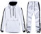 clhjinruoliu Ski Anzug Damen Ski Jacken Und Hosen Set Loose Print Winter wasserdichte Winddichte Schneeanzüge,Weiß,XS