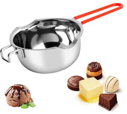 UKOFEW Creuset pour Bain-Marie,600 ML Bol de Fusion,ChaudièRes Universelles en Acier Inoxydable 304,Bol pour Bain Marie pour La Chauffage du Lait,du Beurre Ou du Chocolat