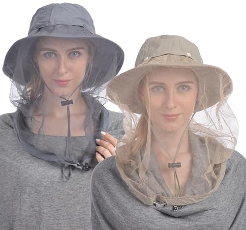 USHAKE Unisex Sonnenhut Head Net Hat with Hidden Mesh | Insekten-Mückenschutz, breite Krempe, schnell trocknend und atmungsaktiv, verstaubar, für Damen und Herren, für Gartenarbeit