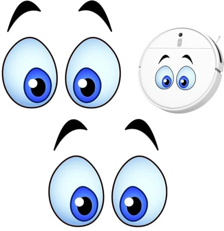Lustig augenaufkleber für roboter, 2 Pack wasserdichte Cartoon Augen aufkleber staubsauger roboter aufkleber mähroboter augenaufkleber selbstklebende dekorative Aufkleber Blau