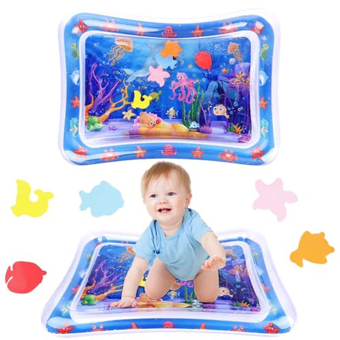 RISVOWO Bebe Alfombra de Agua Inflable, Tapete de Agua para Bebés, Cojín Colchones de Ttiempo Boca Abajo Bebés para Bebés 3 6 9 12 Meses para el Desarrollo Temprano