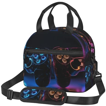 Isolierte Lunchtasche, Lunchbox für Männer und Frauen, zwei Game-Controller, Lunch-Tasche für Picknick, Arbeiten