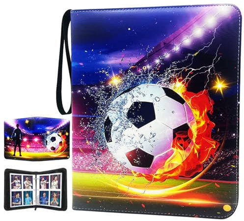 Albums de Cartes de Football, Classeur Cartes à Collectionner de Football, Classeur Pour Cartes à Collectionner, 50 Pages Capacité de 400 Cartes, Album Carte, Football PU Portable Album