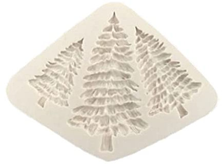HUANIZI 3D-Weihnachtsbaum-Silikonform, Tannenbäume, Fondant, Kuchendekoration, Backen, kleine Silikonformen, Grau