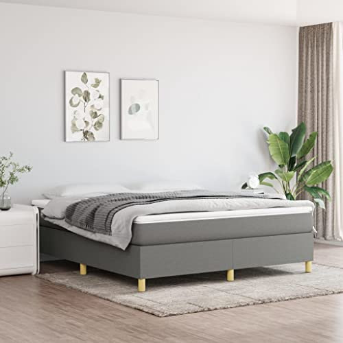 SECOLI Boxspringbett 180x200 ohne kopfteil mit matratze Polsterbett 180x200 Bett 180x200 mit matratze und lattenrost Jugendbett 180x200 -Dunkelgrau-180 x 200 cm