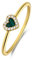 Lucardi - Damen Vergoldeter Ring aus 925 Silber mit Malachit - Ring - 925 Silber - Gelbgold legiert - 16/50 mm - Nickelfrei