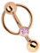 Intimpiercing oder Bauchpiercing Banane Rose Gold beschichtet in 1,6 x 8 mm mit 5 mm Lochkugel und BCR, rosa