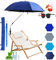 Ombrello per sedia con morsetto, universale, regolabile, 58,4 cm, UPF 50+, protezione dai raggi UV, clip su ombrello, clip su ombrellone per sedia a rotelle, ombrellone per patio, sedie da spiaggia,