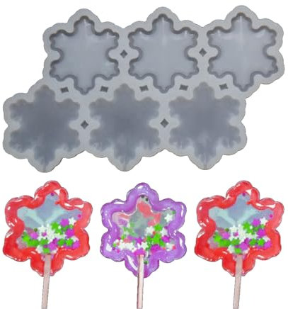 mostsom Lot de 2 moules à sucettes en silicone - Moule à sucettes - Moule à chocolat - Moule à biscuits - Moule pour fête pour enfants (A_ neige)