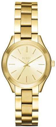 BUREI Uhr Damen Gold Minimalistische Analog Quartz Armbanduhr Damen Klassische Edelstahl Damenuhr Geschenke für Frauen