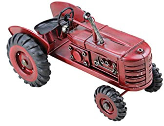 Levemolo 1Stk Traktormodell Home Decor wohnungseinrichtung Handgemacht trauzeugengeschenke Tischdekoration bescherung wohnungsdeko geschke schmiedeeiserner Traktor Kunstskulptur Traktor rot