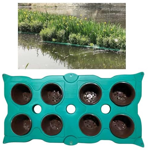 Aquaponics - Sistema di fioriere galleggianti a isola per piante acquatiche vivaio grande contenitore per laghetto (100,1 x 50 cm) 6 fioriere taglia B.