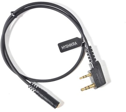 HYSHIKRA Universal Two Way Radio Audio Adapterkabel 3,5 Buchse zu 2-pin K Stecker Kompatibel mit Baofeng UV-5R UV-5RA 777 888S UV-82 Kenwood TH-22AT TK-3100