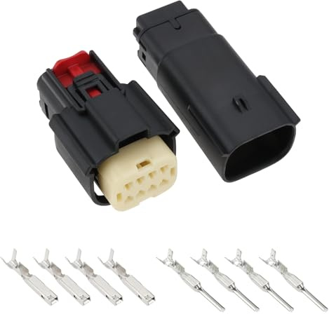 ECSiNG 1 Satz 8-poliger Kabelstecker Kfz-Lampenlichtstecker Modell MX150 8-poliger Stecker/Buchse mit Klemmen Kompatibel mit Molex