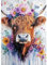DAERLE Diamond Painting Erwachsene, Hochlandkuh Aquarell, Diamant Painting Bilder Blumen Rinder, 5D Diamond Painting Set für Anfänger, DIY Mosaikherstellung Bastelset für Haus Wanddeko 30x40cm
