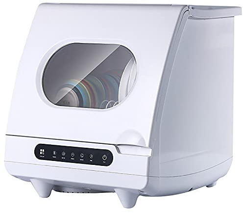 LSyySy Complete Portable Countertop Dishwasher with Built-in Water Tank 5 Programs Baby Care Glass & Fruit Wash White