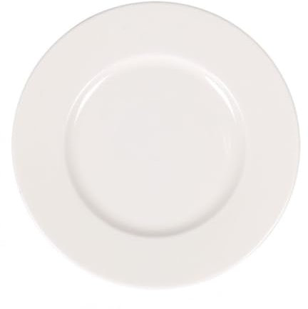 Assiettes de présentation rondes de 6 pièces plates et empilables, 16 x 1,5 cm NILA, plat à salade et dessert en porcelaine blanche