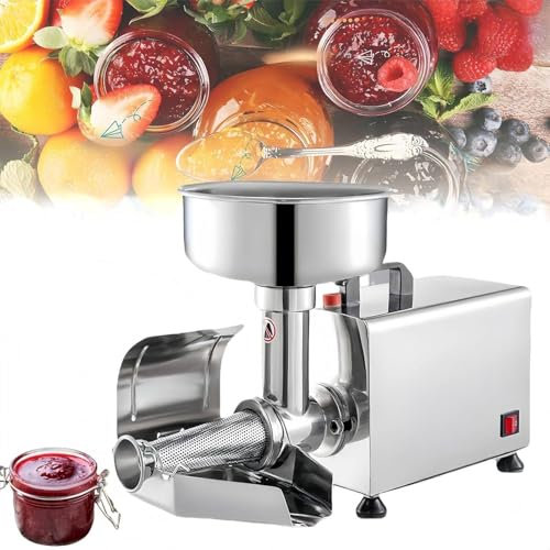 WANGYYDS 450W Electric Tomato Strainer Machine, 304 Stainless Steel Tomato Mill Machine with Dia 8.4 Funnel, 150 Kg/H Pure Copper Motor Food Strainer and Sauce Maker for Tomato Sauce