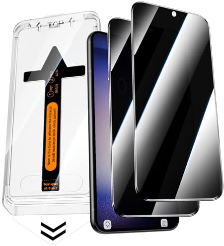 QUESPLE pour Samsung Galaxy S23 Verre Trempé Anti Espion - Protection écran pour Galaxy S23 Anti Espion, Protection de l'écran Complet, Auto-Installable, 2 Pièces