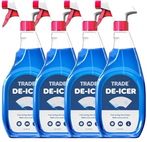 Moco Trade De-Icer Spray 750ml – Fast-Acting Car Windscreen & Window De-Icer, Quick Ice Removal for Vehicles, Winter Anti-Frost Formula x4