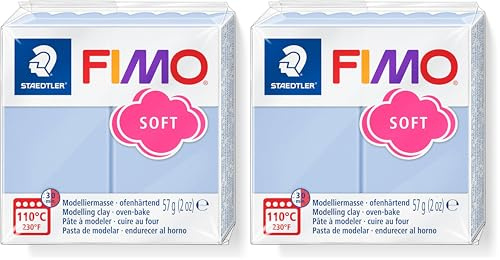 STAEDTLER 8020-T31 ST Modelliermasse, Mod.Masse Fimo Soft Serenity Blue, Standard (Packung mit 2)