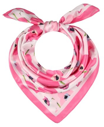 Majea - Kleines quadratisches Halstuch aus imitierter Seide 70cm x 70cm Kopftuch Bandanas Schals (880071) (pink 2)