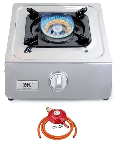 NJ NGB-100 Camping Gas Stove - Single Wok Burner Ring Portable Outdoor Cooker LPG