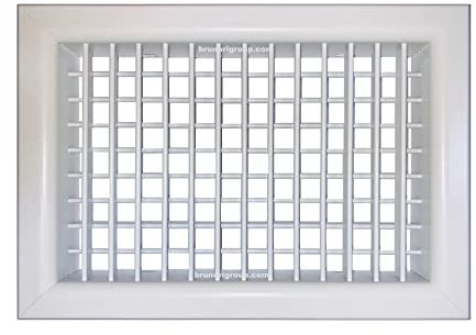 Rejilla de aire de aluminio blanco, doble fila de solapas giratorias, blanco