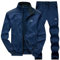 donhobo Survêtement Homme Ensemble Casual Sport Sweat à Zippé et Pantalon Jogging de Cordon de Serrage (Bleu, XL)