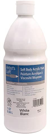 Artist's Loft Soft Body Acrylic Paint, 32 White (Pack 1)