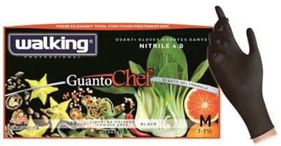 GUANTO CHEF NITRILE NERO PZ.100 MIS.M