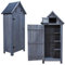KCT Apex Garden Storage Cupboard Shed in Grey Wood Stain Wooden Tool Cabinet