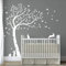 DesignDivil Full Size weiß schöne häschen-Baum kinderzimmer wandtattoo dd007