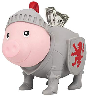 LILALU Spardose BIGGYS Ritter, Sparschwein Kopf drehbar Sparbox Sparbüchse Münzeinwurf Piggy Bank Tresor Kinder