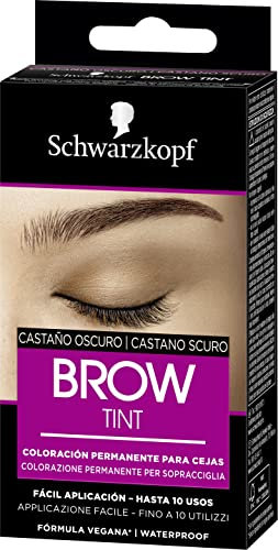 Schwarzkopf Brow Tint - Tinte De Cejas Castaño Oscuro Tono 4.1 (Pack de 3) – Coloración permanente - Color natural y duradero de hasta 4 semanas