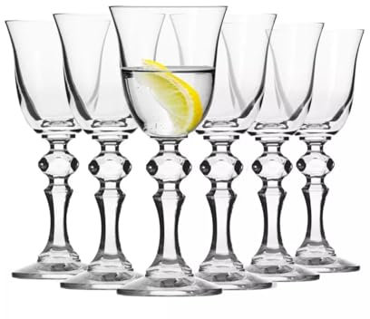 Krosno Bicchieri Vodka Shots | Set di 6 | 50 ml | Krista Collezione | Bicchieri da Cocktail Liquore Brandy Whisky Gin | Casa Bar Eventi & Cucina | Set Regalo in Cristallo | Lavabile in Lavastoviglie