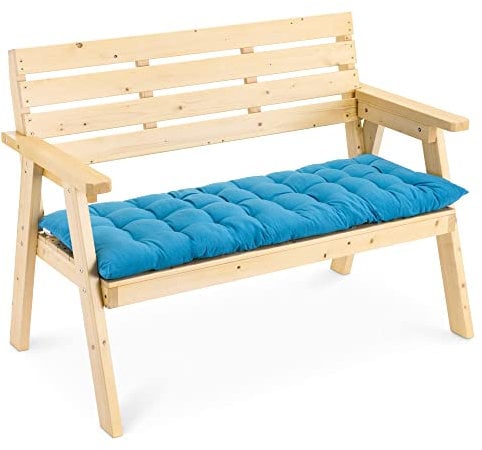 JEMIDI Bankauflage Sitzkissen für Bank - 120x40cm - Auflage Kissen Palettenkissen - Polsterauflage für Gartenbank Hollywoodschaukel - Blau