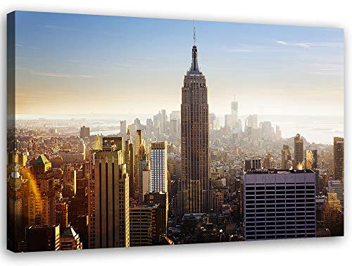 Leinwandbild XXL Empire State Building Wandbild Kunst New York Braun 120x80 cm