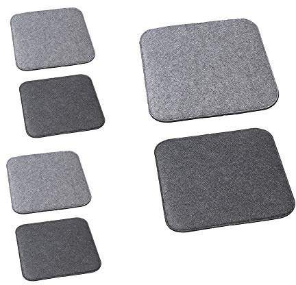 Cepewa 1 x 6er Set Sitzauflage Filz eckig 2-farbig zum Wenden Sitzkissen Kissen Auflage 35 x 35 cm (1 x 6er Set Sitzauflage)